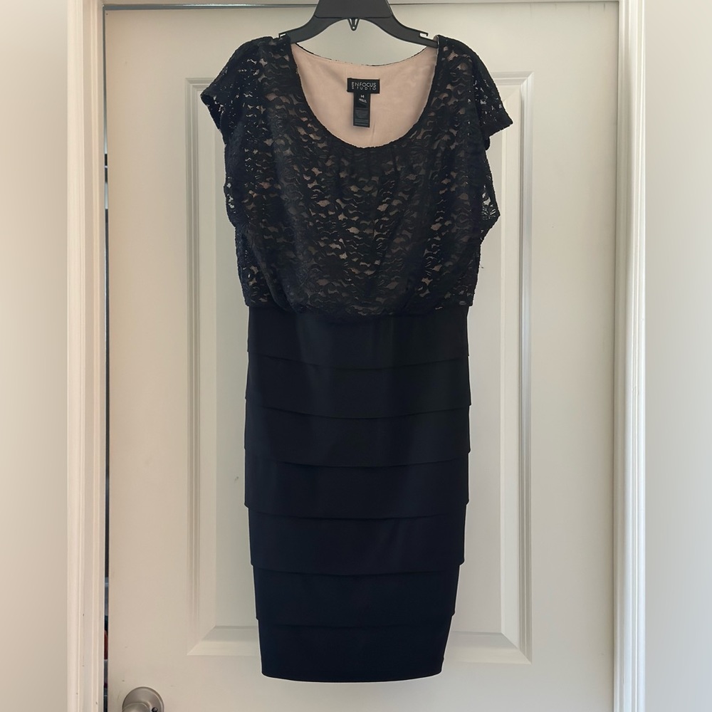 Enfocus Studio, Black midi Dress